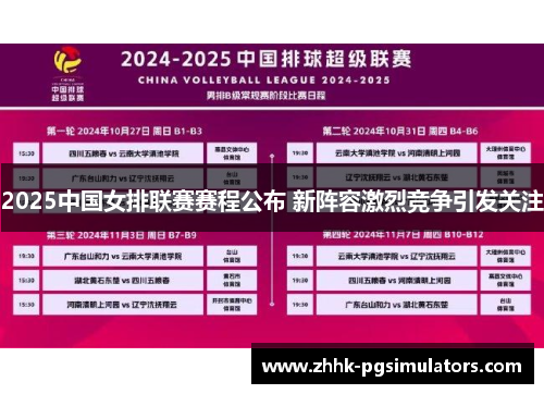 2025中国女排联赛赛程公布 新阵容激烈竞争引发关注